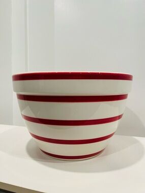 Crate&Barrel red striped bowl